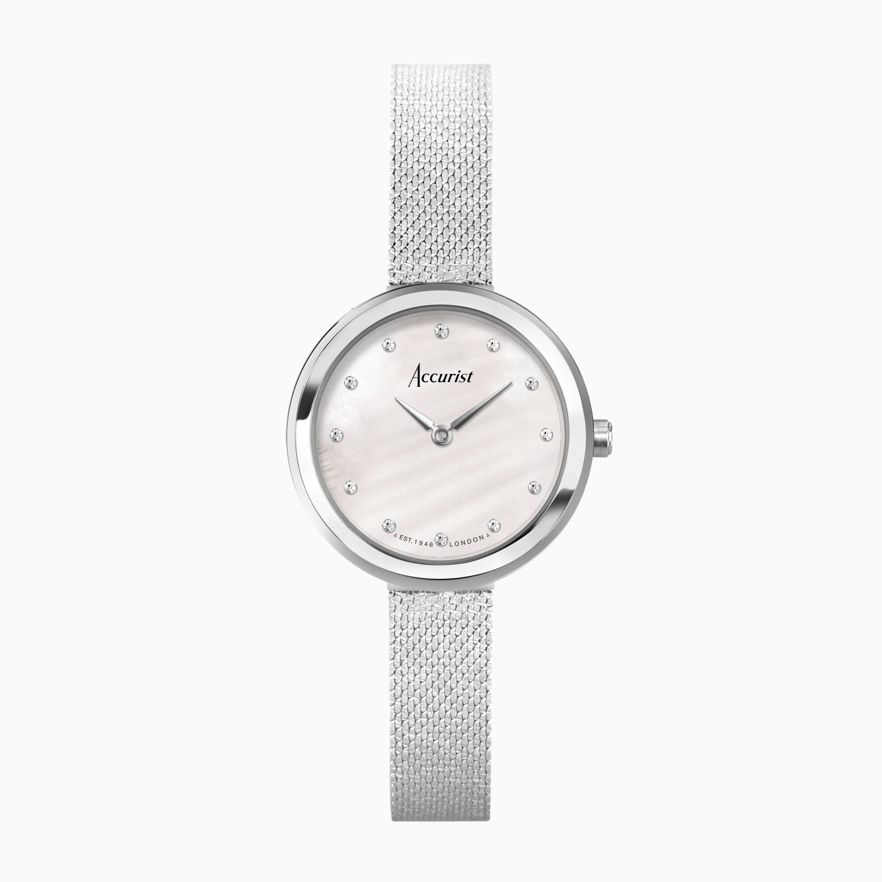 Accurist Ladies Dress Watch (78003) - Round | Stainless Steel Bracelet | White Dial | Jewellery Collection | Accurist