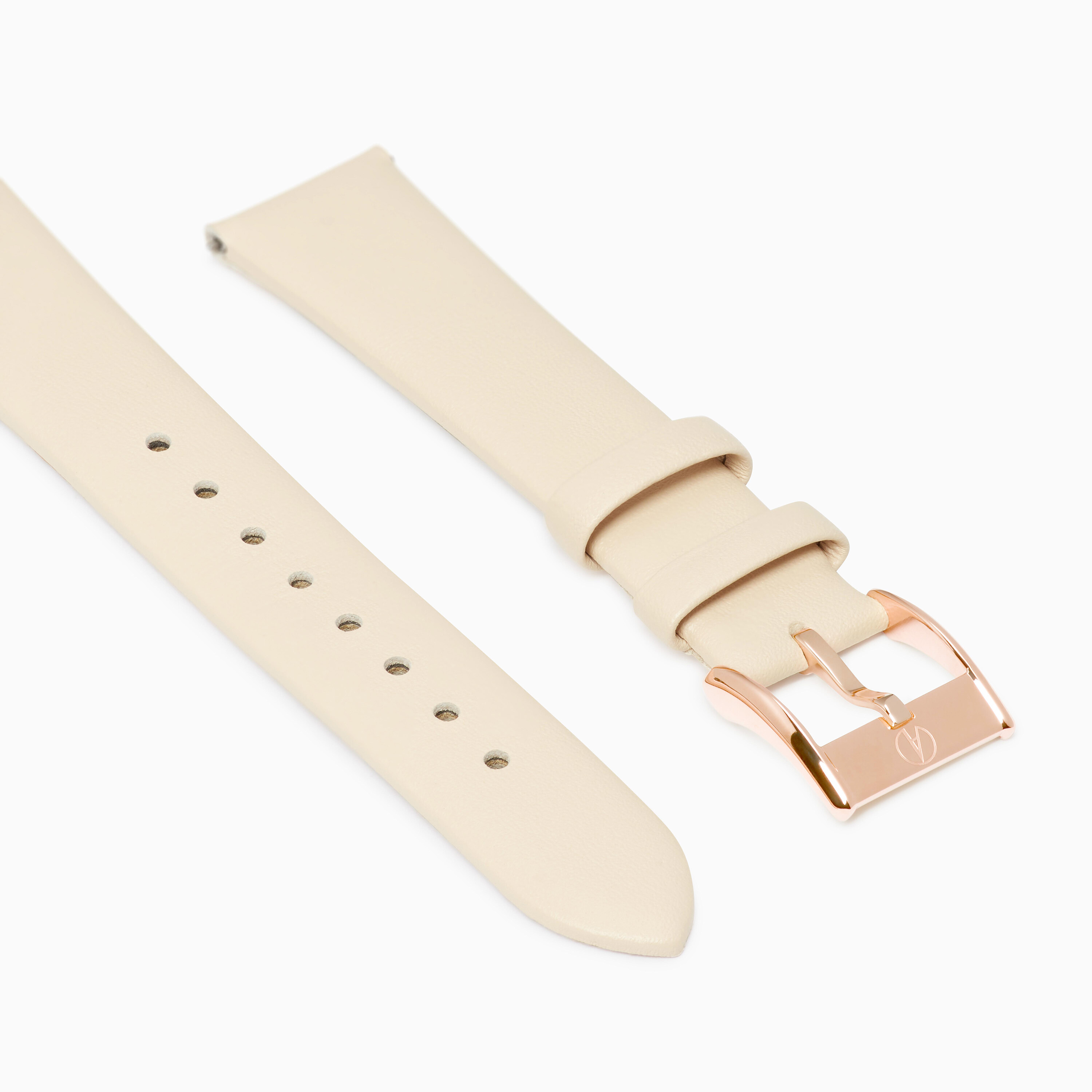 Rectangle Ladies Taupe Leather 19mm Strap