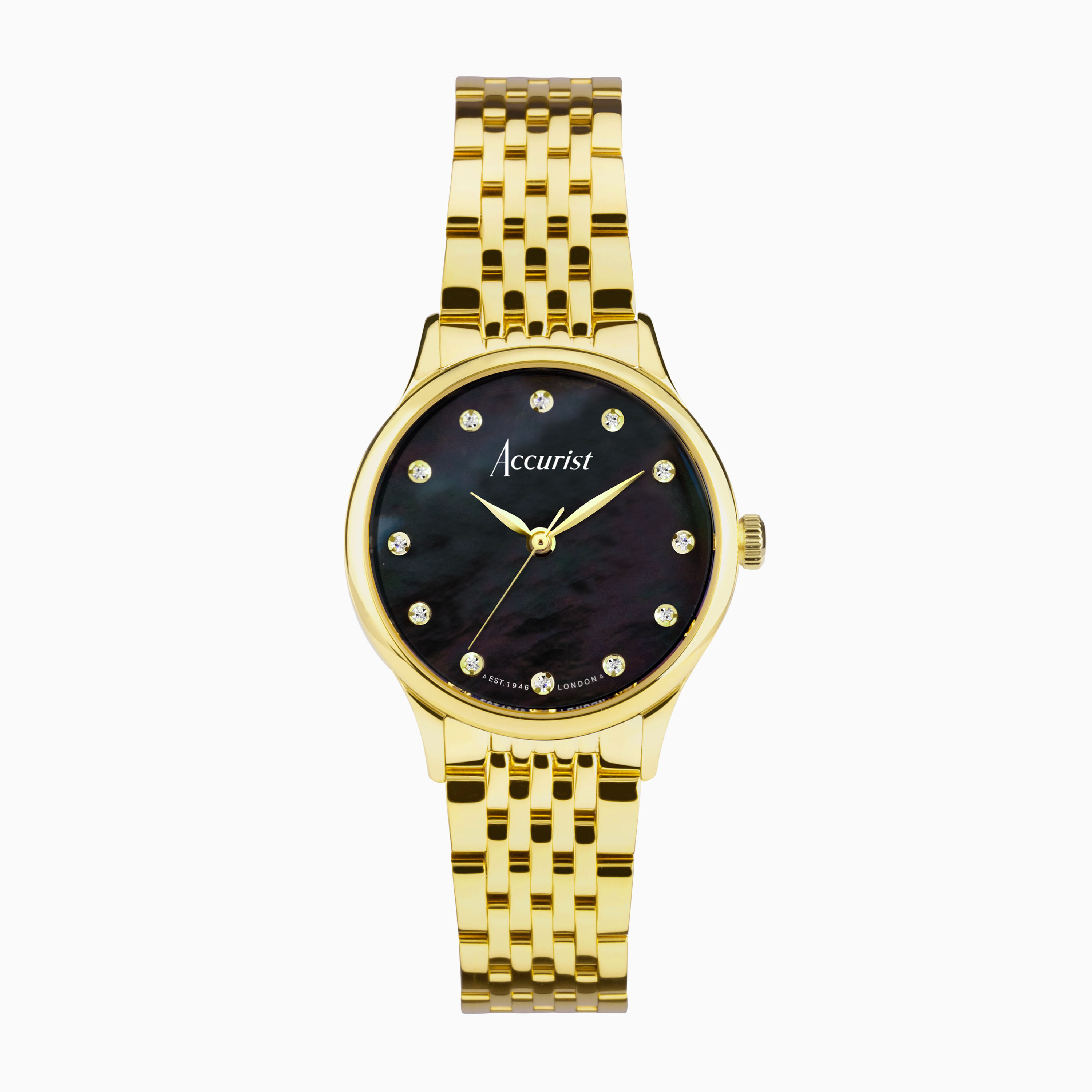Gold watch black face womens outlet