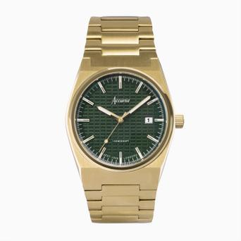 Accurist Origin Men's Watch | Gold Case & Stainless Steel Bracelet with Fir Green Dial | 41mm