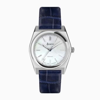 Accurist Origin Ladies Watch | Silver Case & Blue Leather Strap with Blue Dial | 34mm