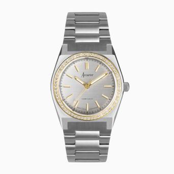 Accurist Origin Ladies Watch | Two tone Case & Stainless Steel Bracelet with Silver Dial | 34mm