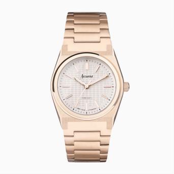 Accurist Origin Ladies Watch | Rose Gold Case & Stainless Steel Bracelet with White Dial | 34mm