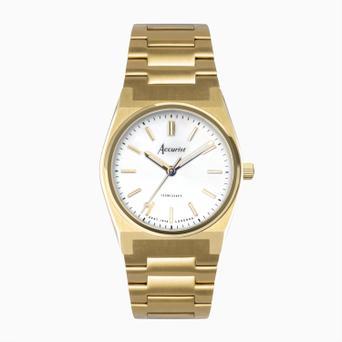 Accurist Origin Ladies Watch | Gold Case & Stainless Steel Bracelet with White Dial | 34mm