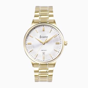Accurist Classic Men's Watch | Gold Case & Stainless Steel Bracelet with Silver Dial | 37mm