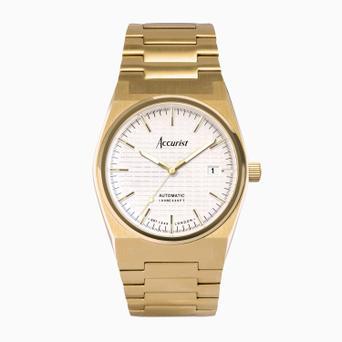Accurist Origin Automatic Men’s Watch | Gold Stainless Steel Case & Bracelet with White Dial | 41mm