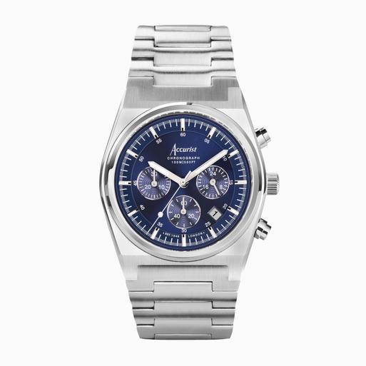 Accurist men's chronograph gunmetal steel bracelet watch online