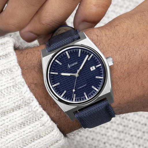 Accurist blue deals dial watch