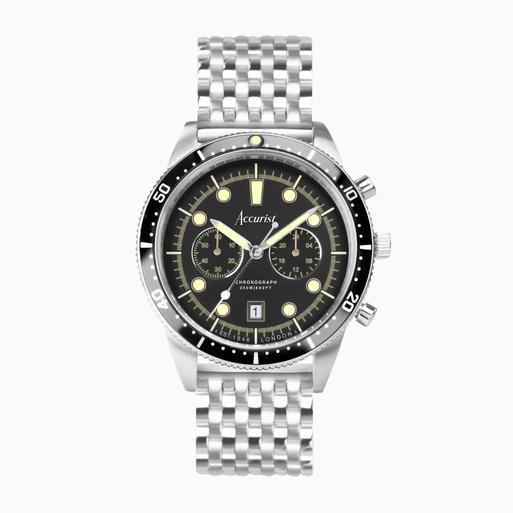 Accurist Dive Mens 42mm Automatic Watch in Black with Analogue