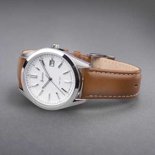 Accurist Mens Classic Watch 74011 Round Brown Leather Strap