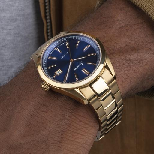 Accurist men's gold discount plated bracelet watch
