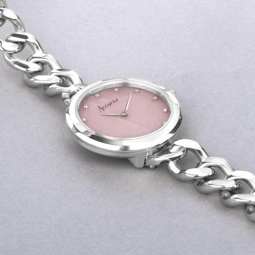 Watch in pink colour clearance