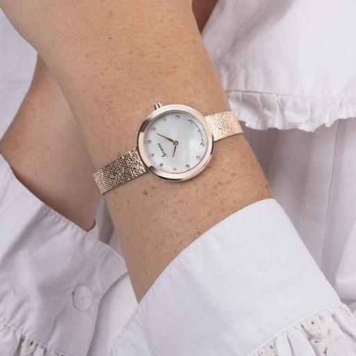 Big dial rose gold mesh bracelet watch strap online