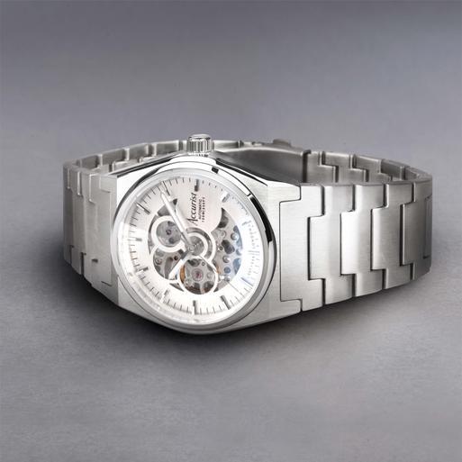 Skeleton watch stainless clearance steel