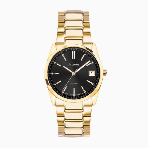 Accurist black and gold watch clearance