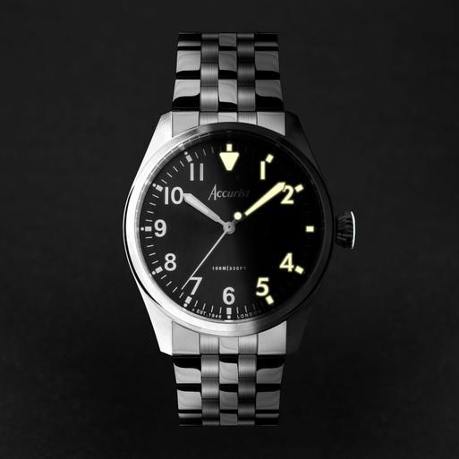 Accurist men's black sales stainless steel bracelet watch